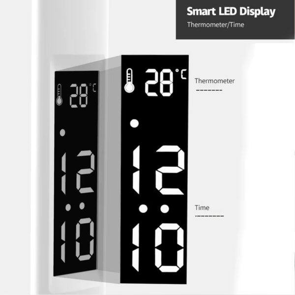 Lámpara Led Plegable Con Reloj, Temperatura Y Porta Lápices - Imagen 6
