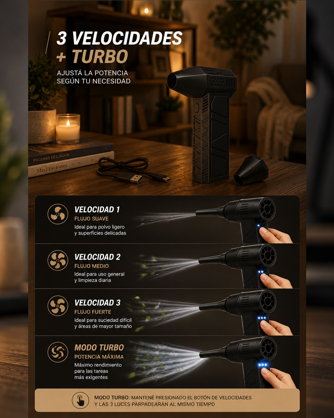 SOPLADORA DE AIRE MODO TURBO - Imagen 3